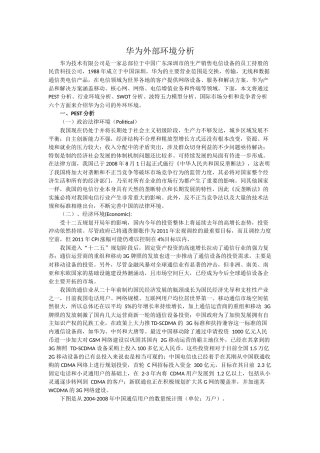 华为外部环境分析