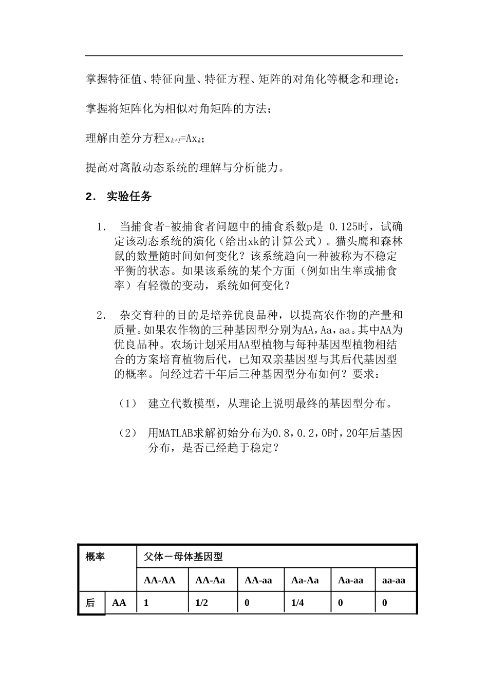 华工数学实验报告-特征值与特征向量_第2页