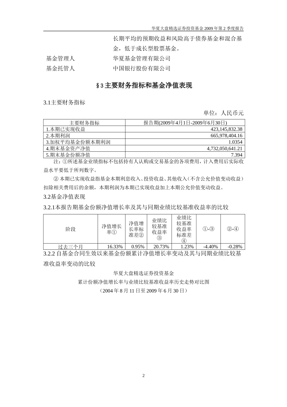 华夏大盘精选证券投资基金2009年第2季度报告_第3页