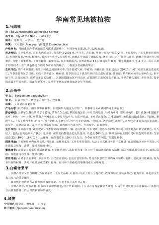 华南常见地被植物