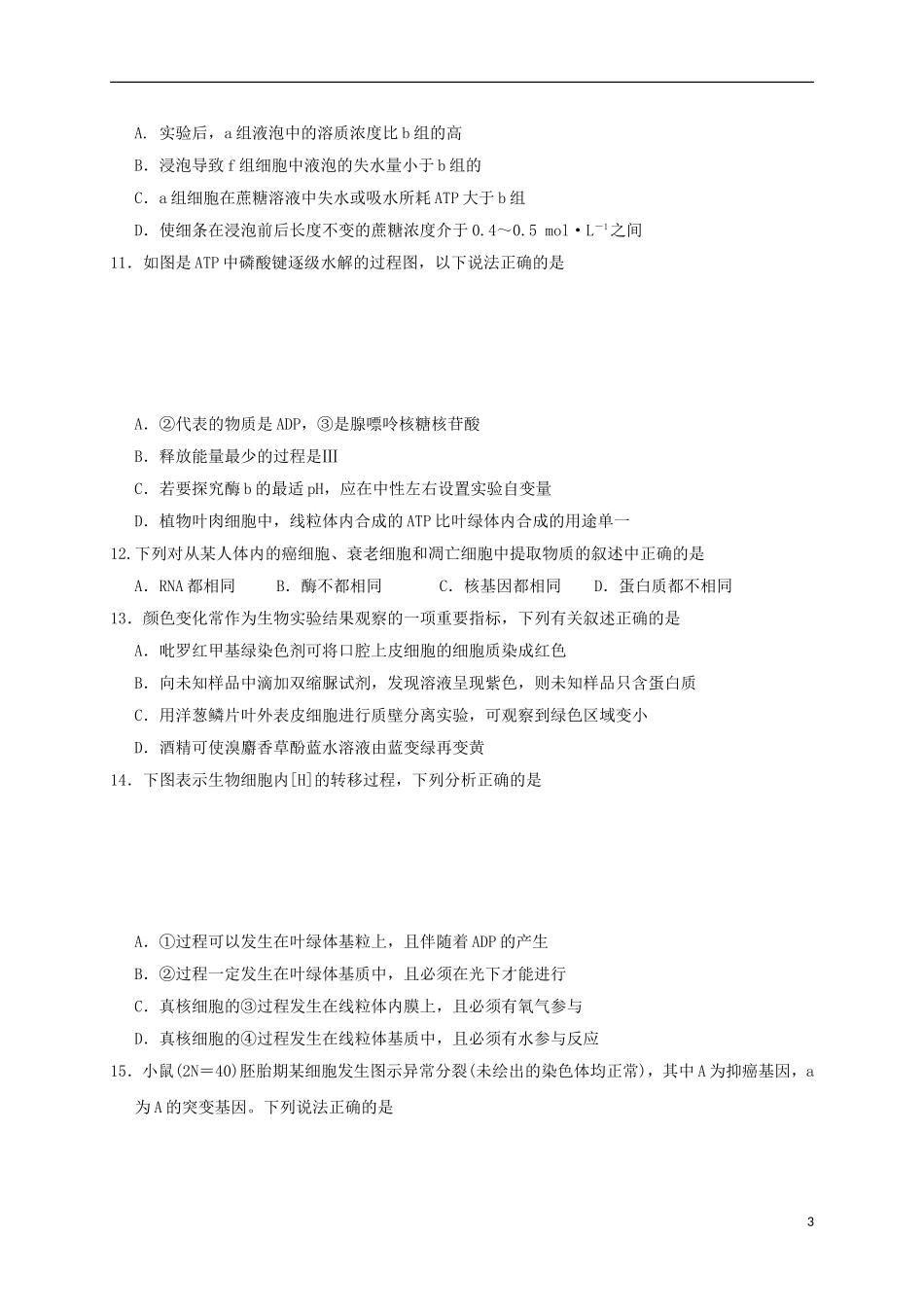 吉林省长春市高考生物总复习早过关(4)AF_第3页