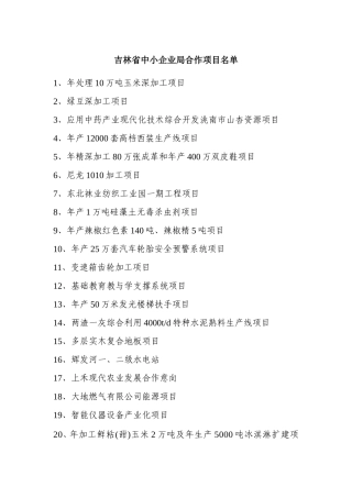 吉林省政府下发的《中小企业成长计划》