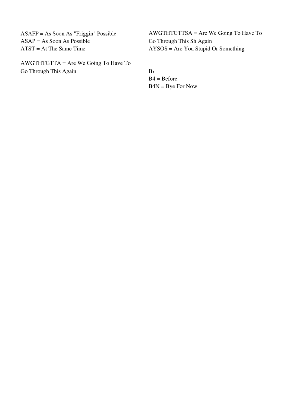 和老外聊天、发邮件常用英语缩写_第2页