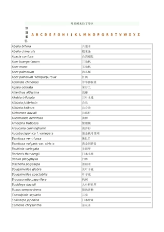 华中农大园林植物学全部拉丁名录