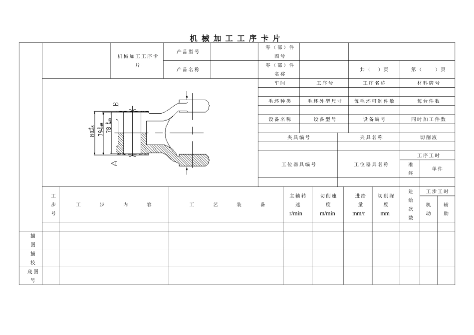 后钢板弹簧吊耳工序卡_第1页