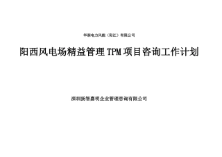 华润新能源阳西风电场精益管理(总)工作计划进度表