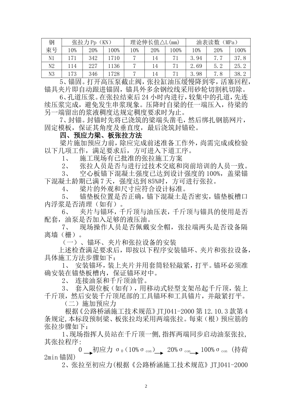 后张法预应力梁张拉施工方案_第2页