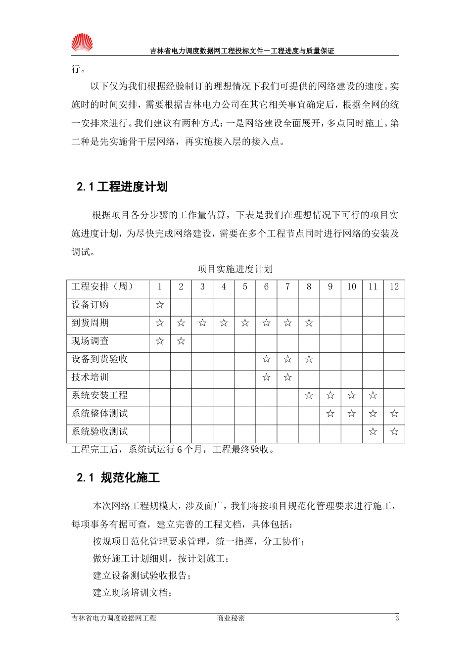 吉林电调方案—10第十部分-工程进度与质量保证_第3页