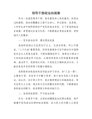 领导干部政治自画像