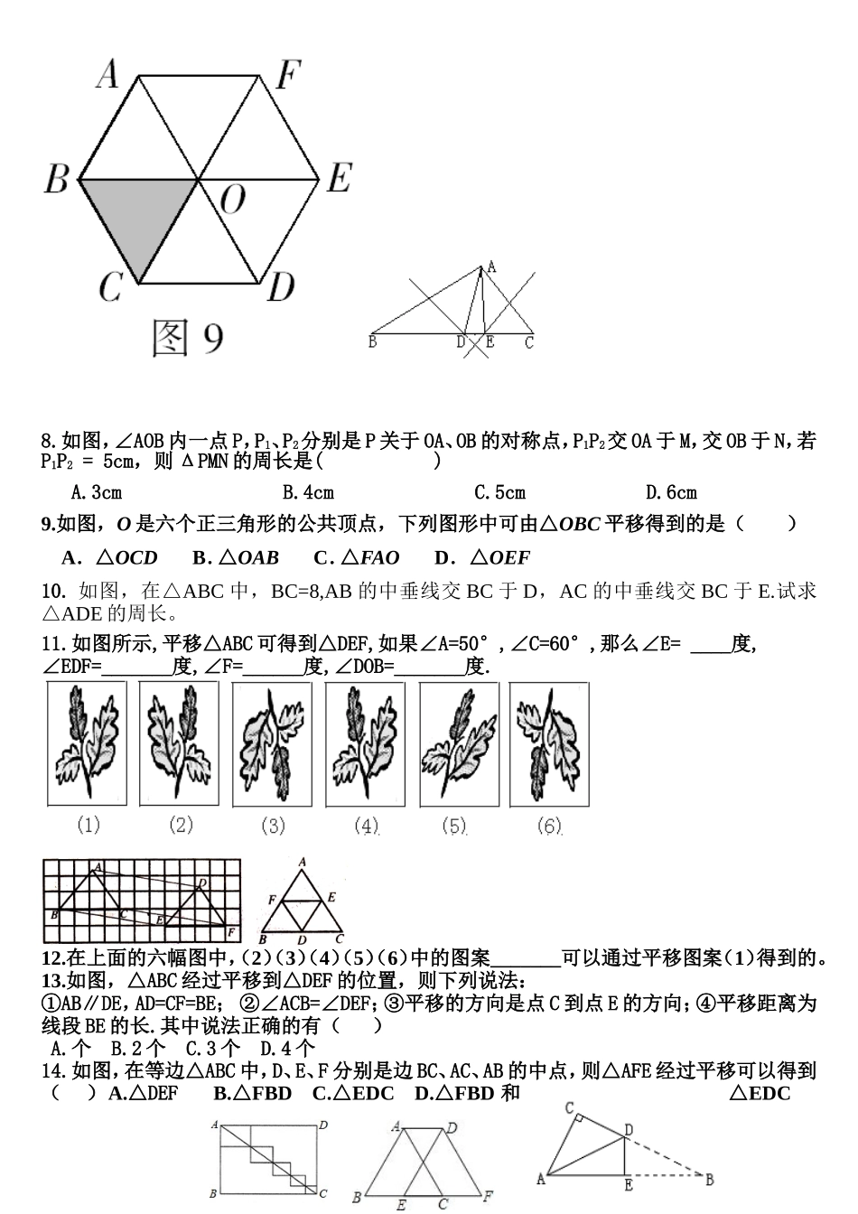 华师大版七年级下册轴对称及平移_第2页