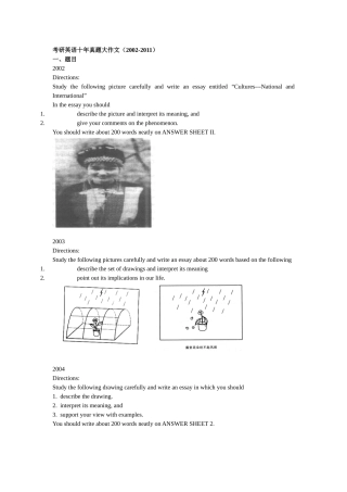 历年考研英语真题作文考研十年作文精选范文+翻译(2002-2011)(1)