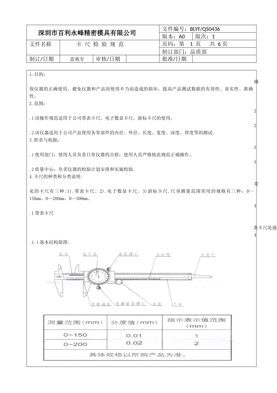 卡尺使用规范_第1页