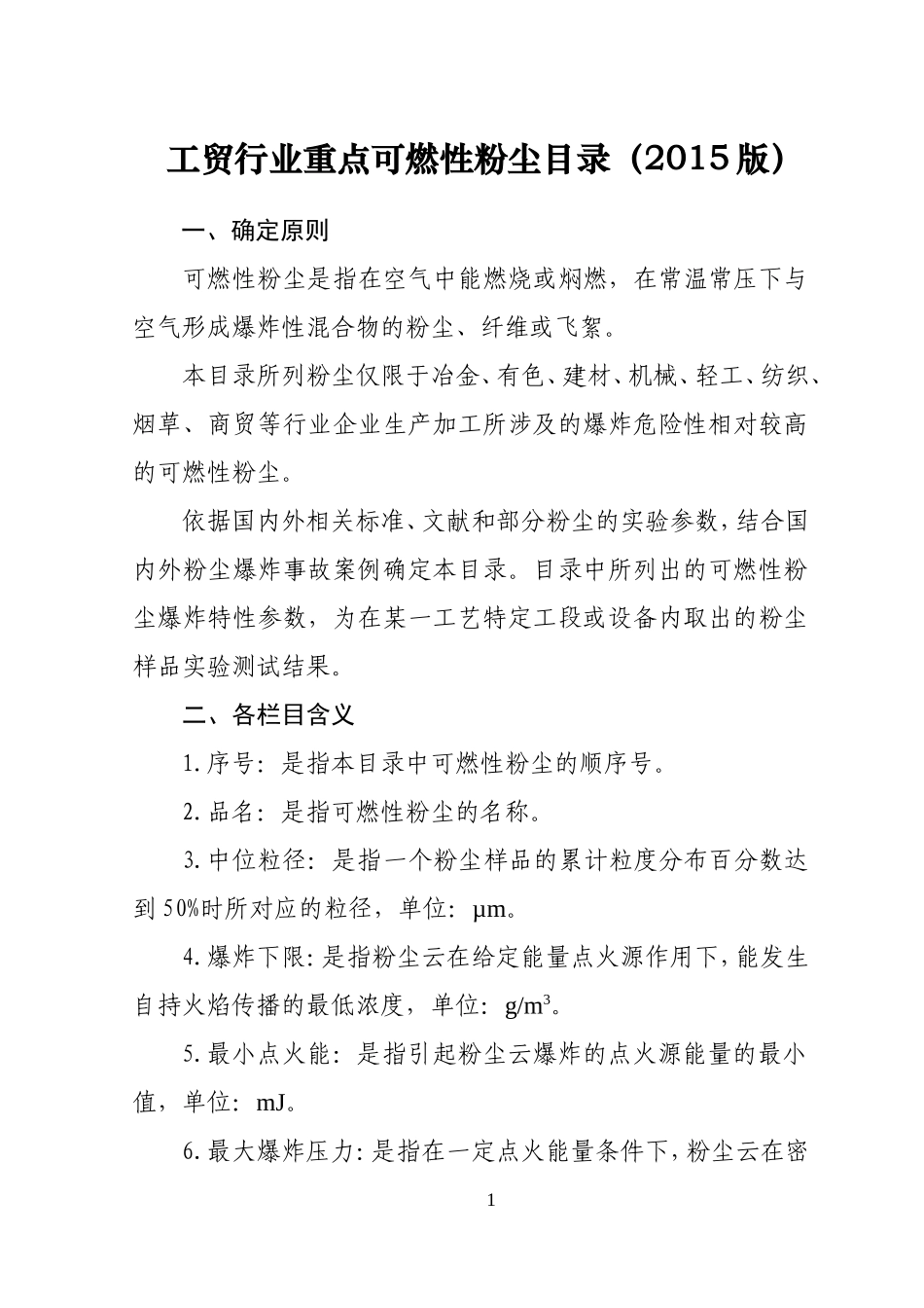 可燃粉尘目录2015_第1页