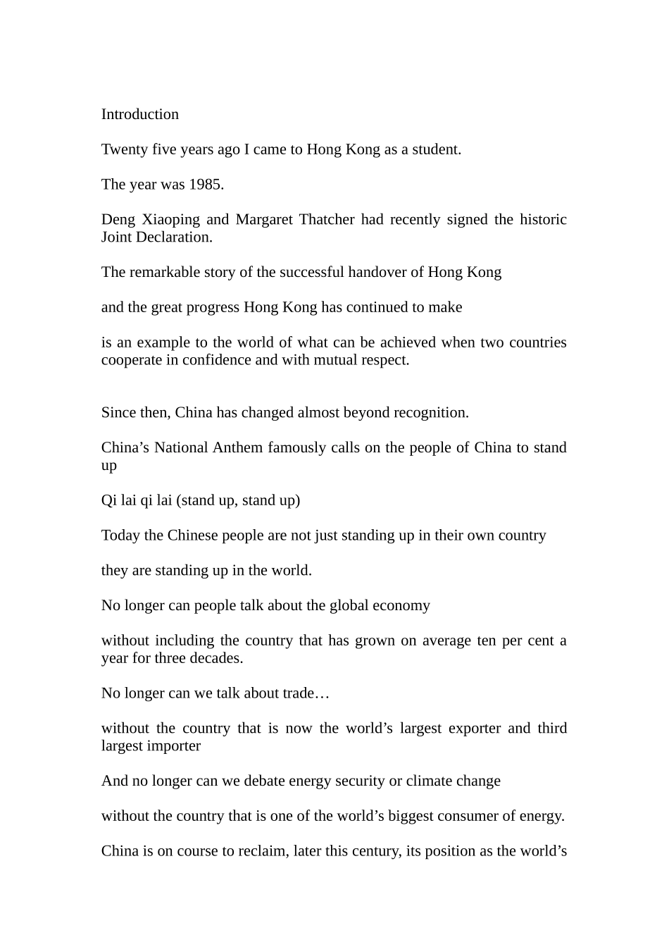 卡梅伦北大演讲_第1页