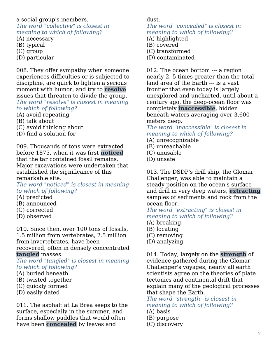 历年托福词汇题汇总440题(有答案)_第2页