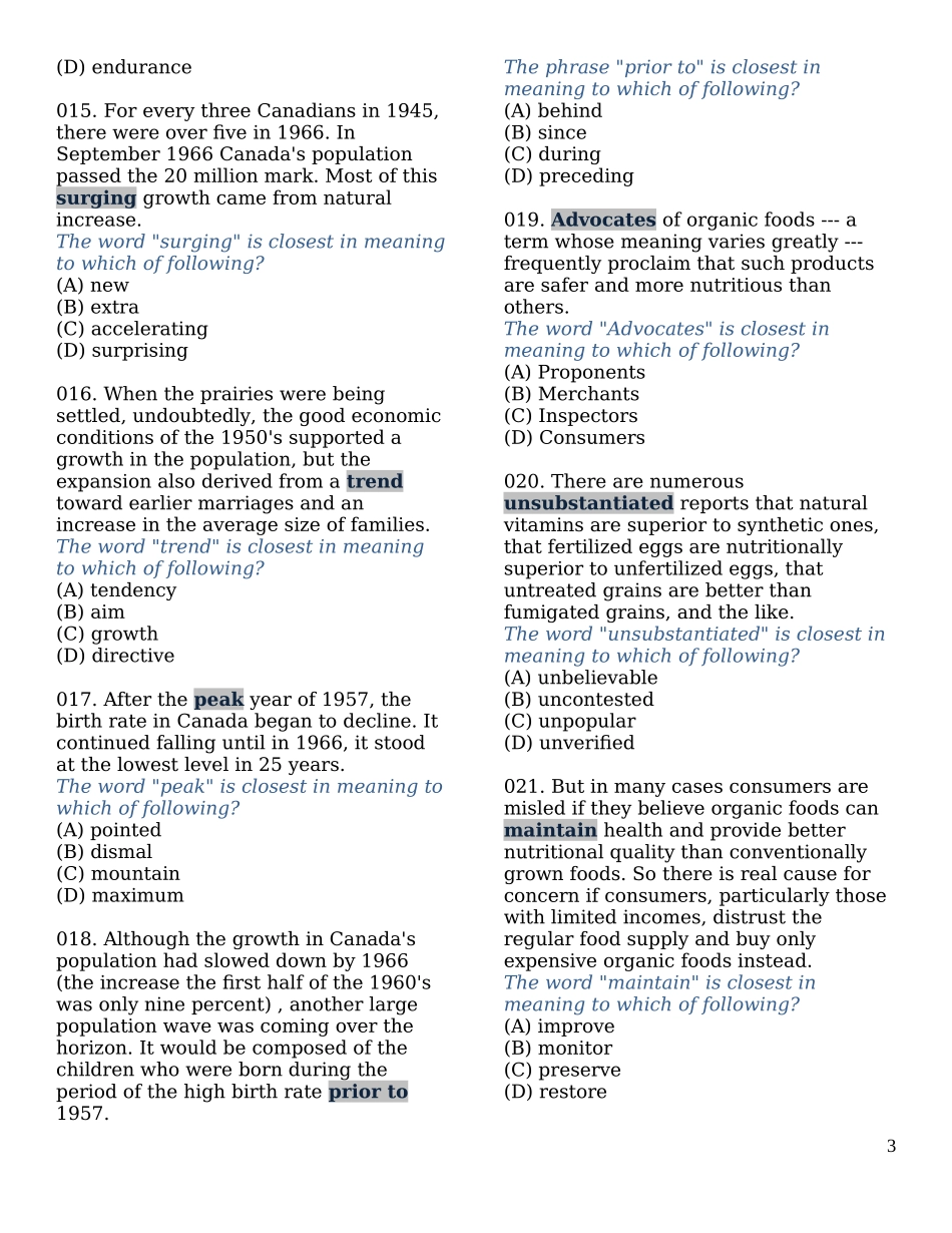 历年托福词汇题汇总440题(有答案)_第3页