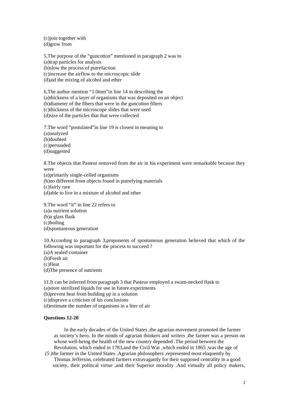 历年托福考试阅读真题汇总含答案(同名24164)_第2页