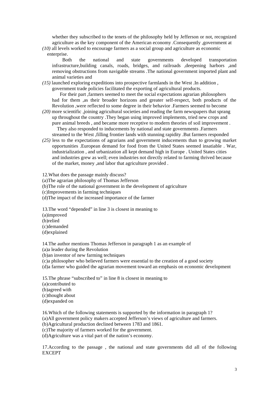 历年托福考试阅读真题汇总含答案(同名24164)_第3页