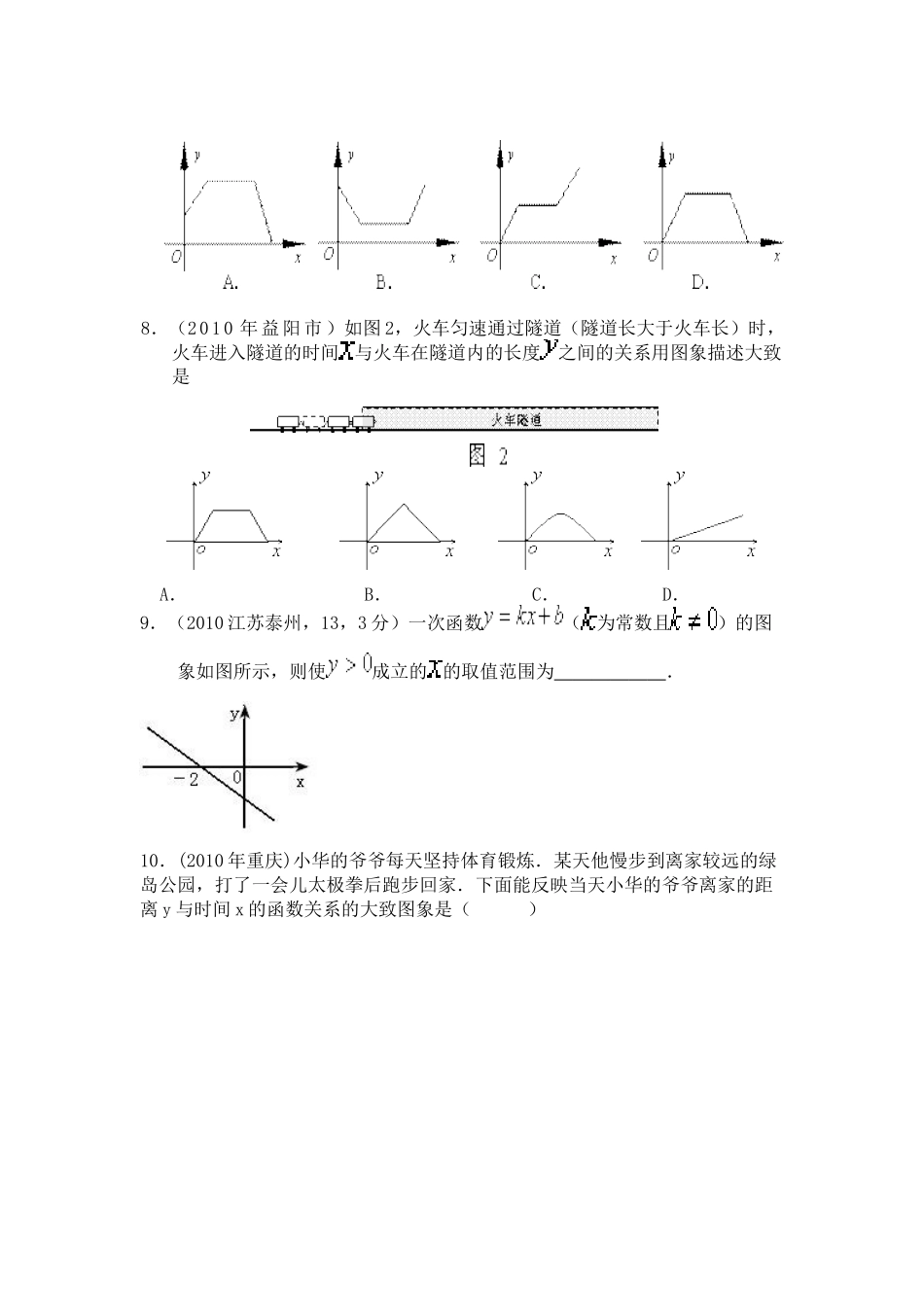 历年中考数学“一次函数试题精选”_第2页
