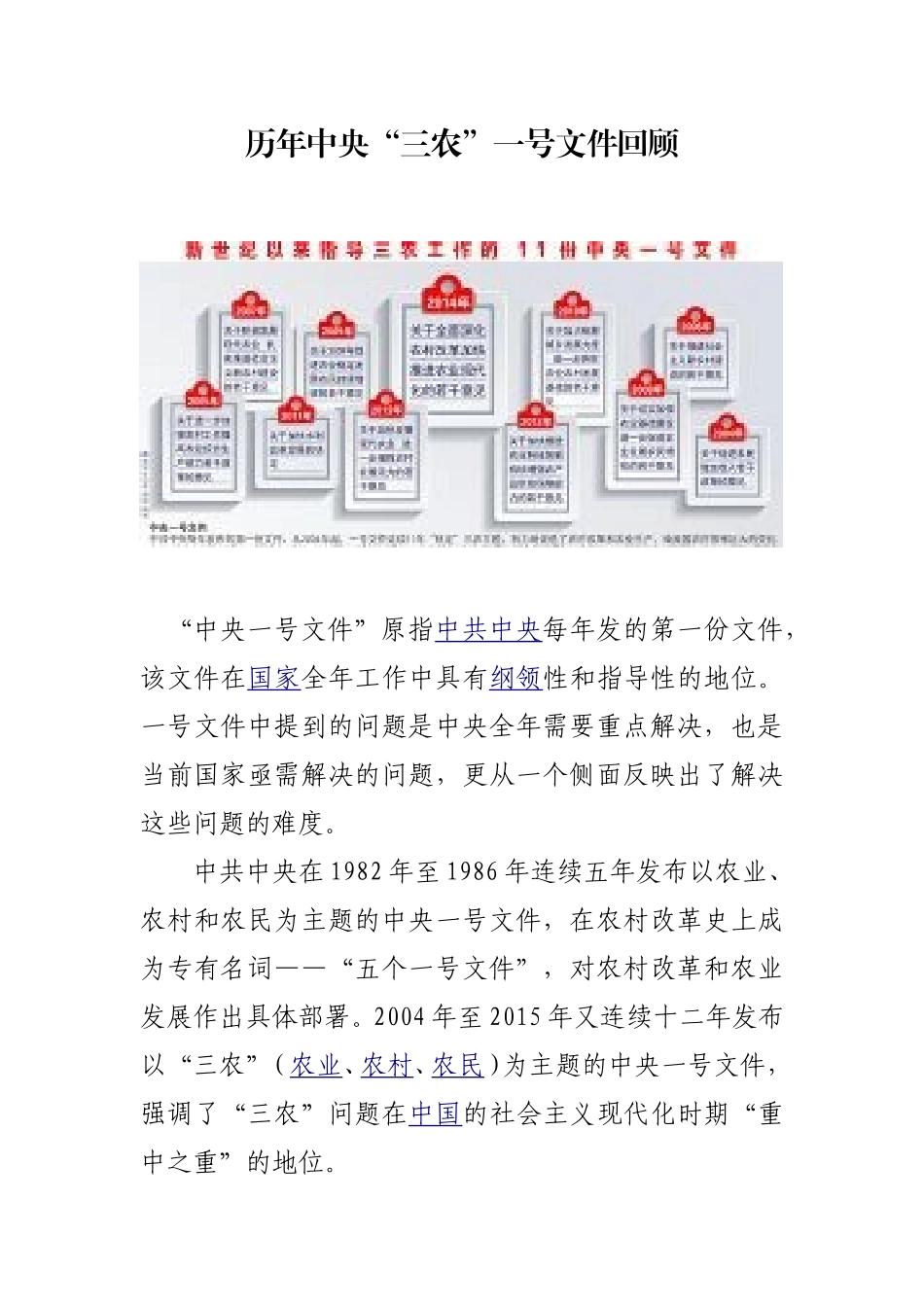 历年中央一号文件_第1页