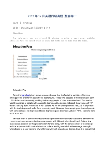历年作文真题范文2006年6月-2012年12月全汇总