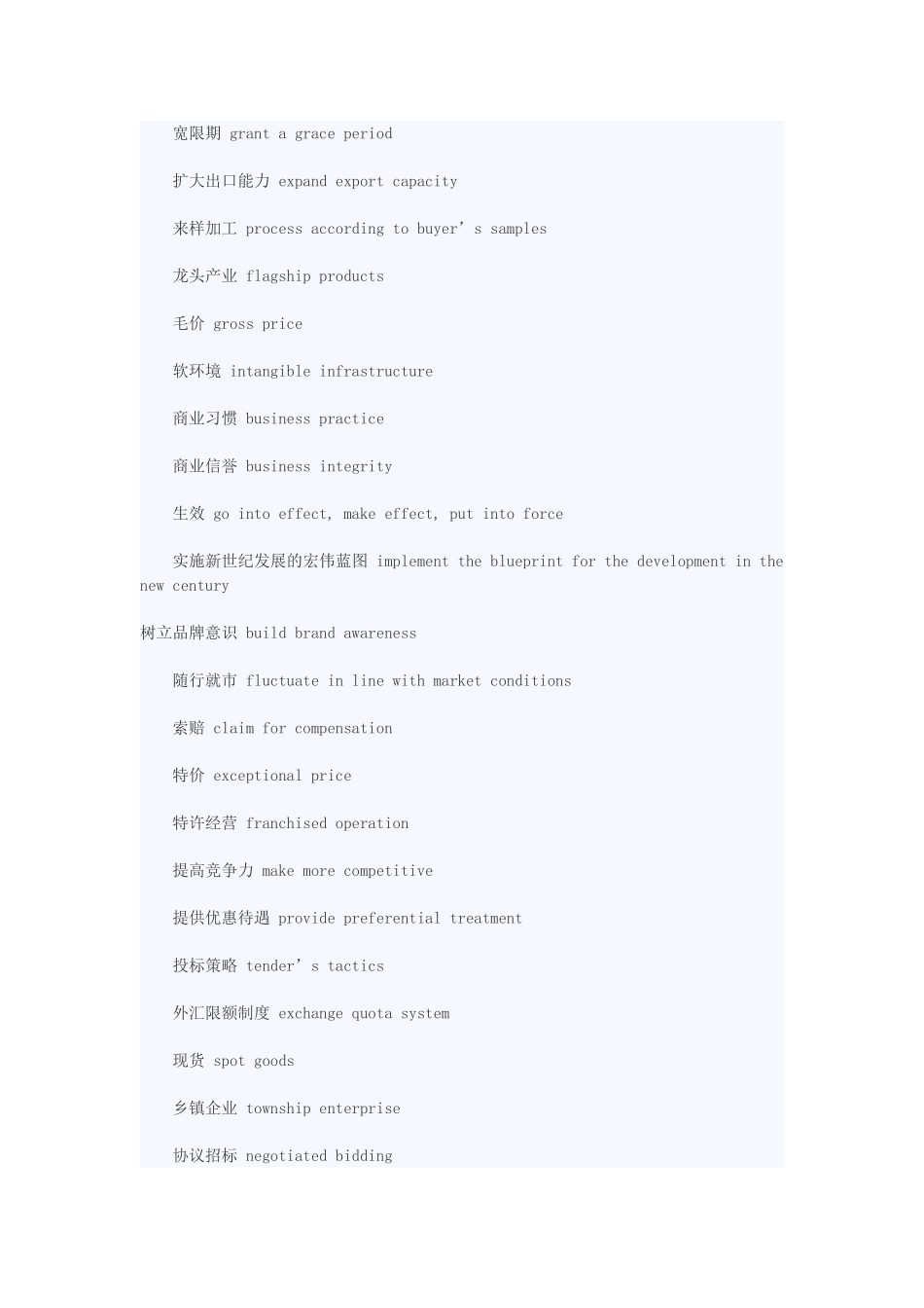 口译高频词汇(商务会谈、会展介绍、经济论坛)_第3页