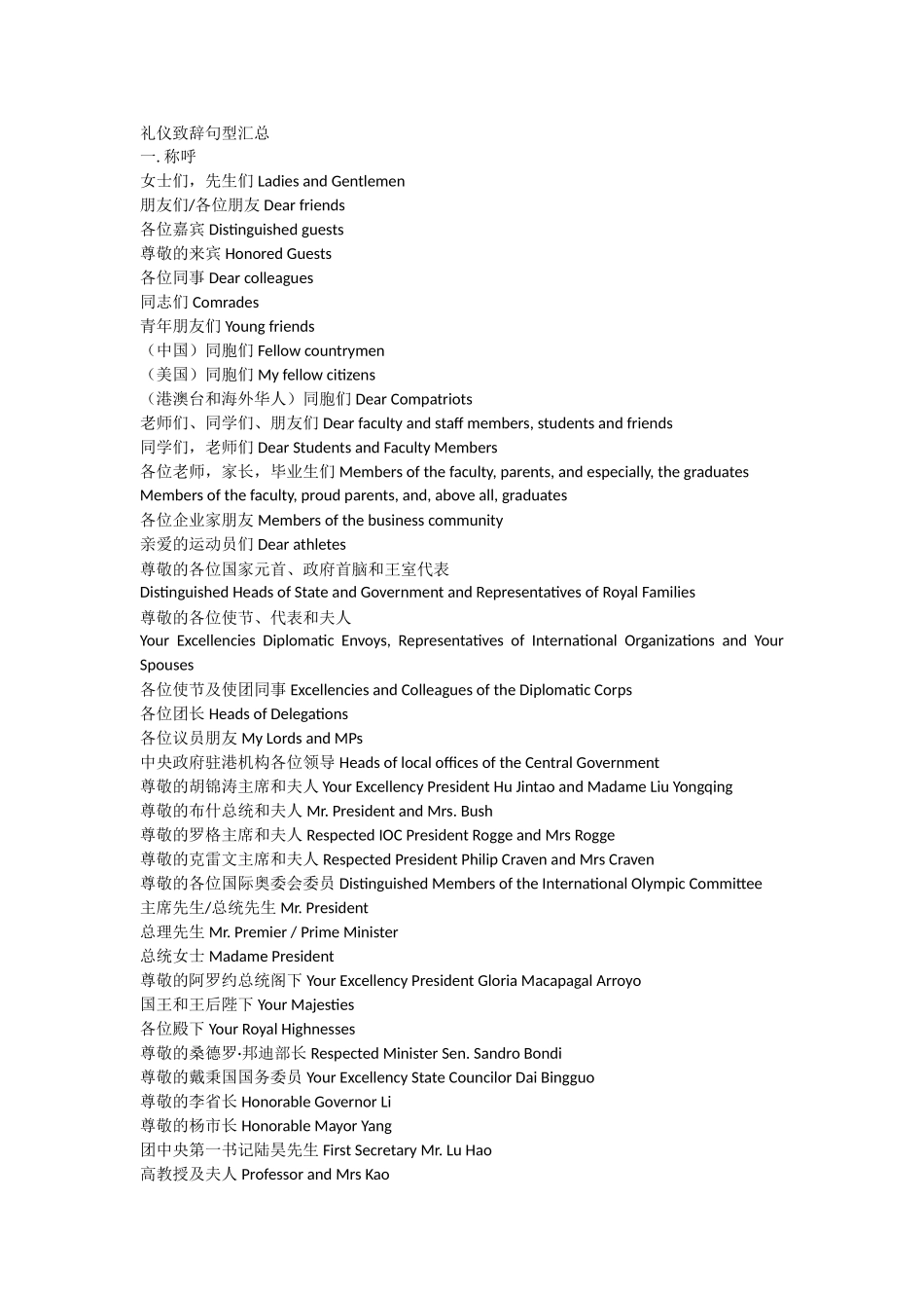 口译礼仪致辞专题_第1页