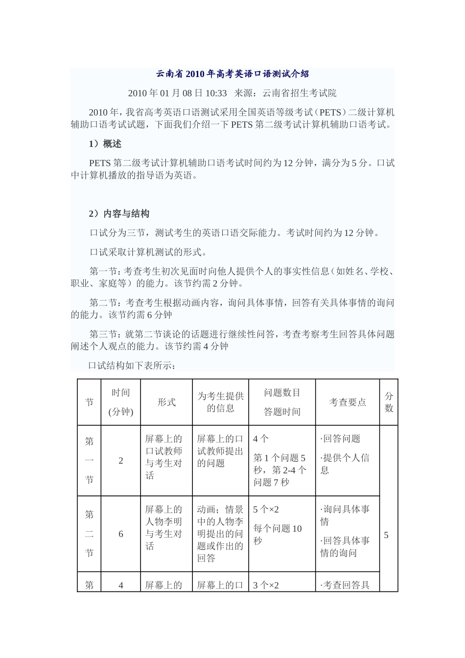口语考试模式_第1页
