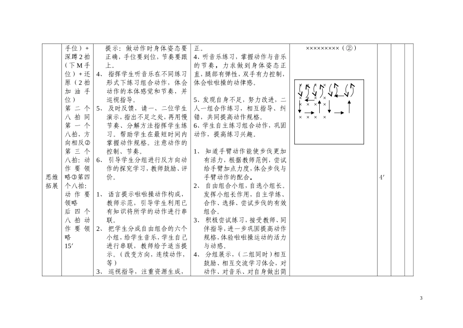 啦啦操教学设计_第3页