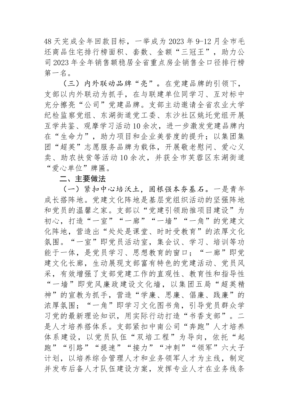 公司党组关于干部人才队伍建设工作情况的报告_第2页