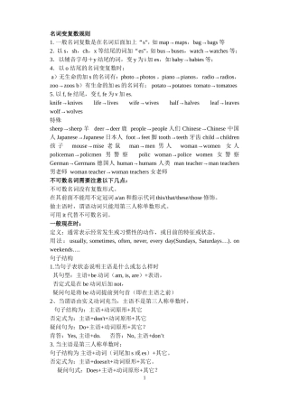 名词变复数规则