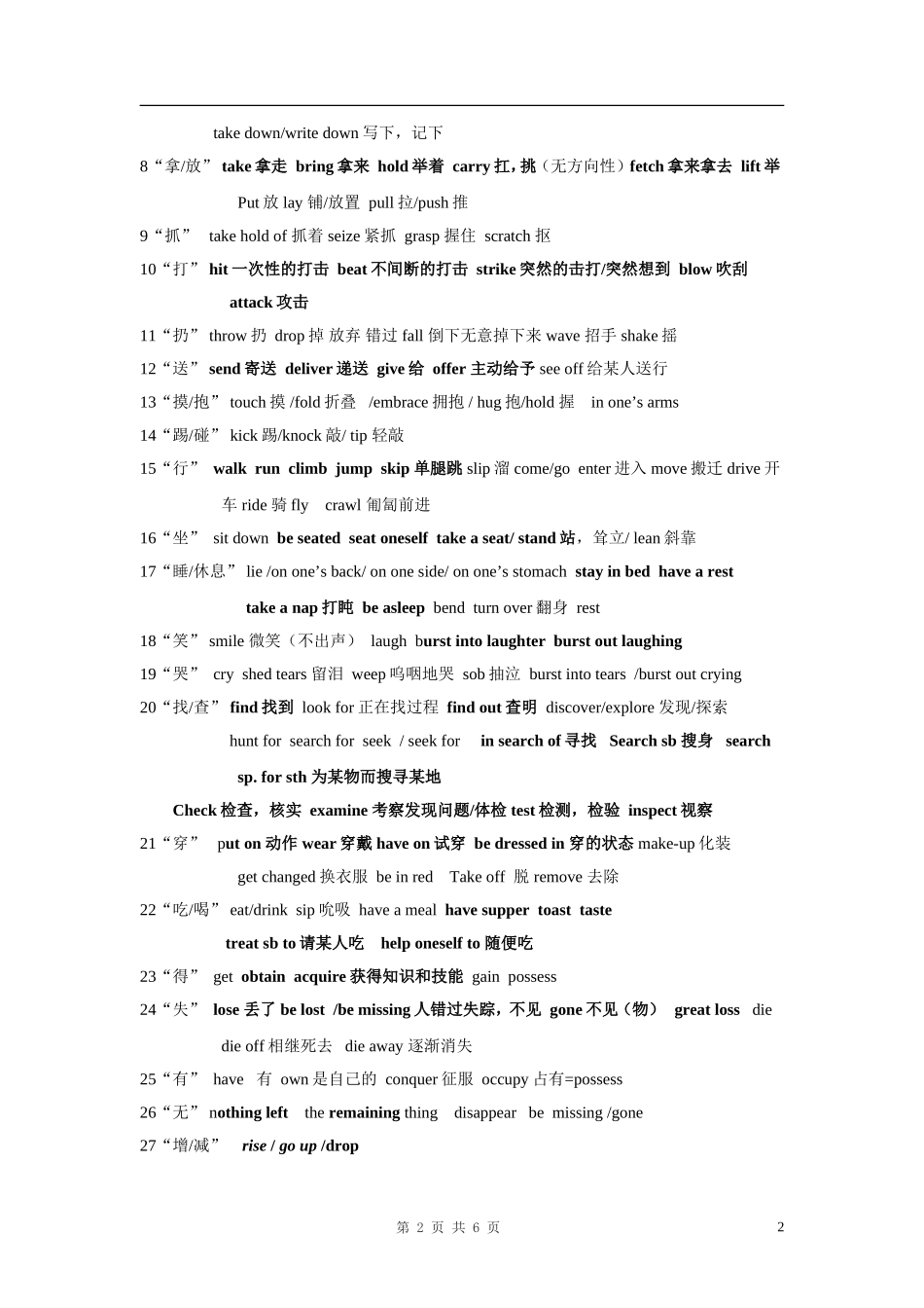 历年高考英语完形填空高频词汇总结_第2页