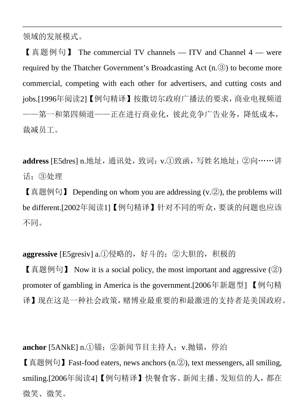 历年考研英语常考多义单词_第3页