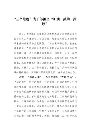 “三个维度”为干部担当“加油、鼓劲、撑腰”