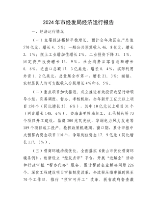 2024年市经发局经济运行报告