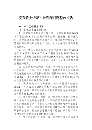 党费收支情况审计发现问题整改报告