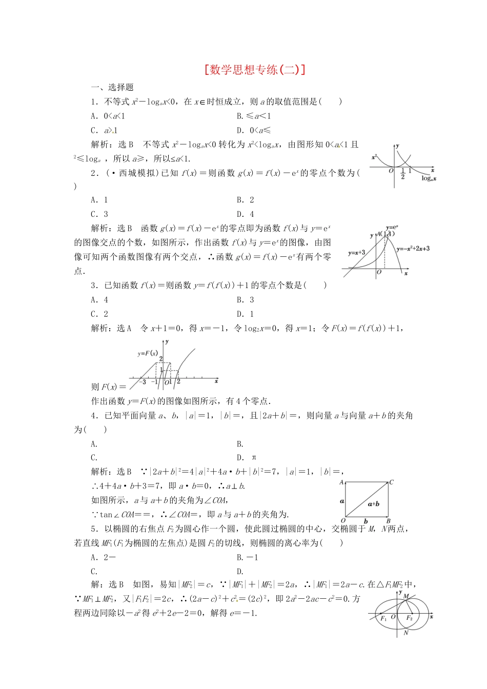 高考数二轮专题突破 第2部分 专题一 第2讲 数思想专练二（以真题和模拟题为例） 理_第1页