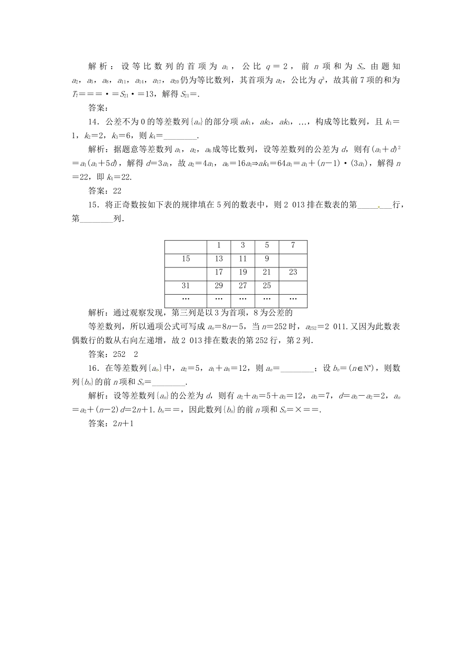 高考数二轮专题突破预测演练提能训练 第1部分 专题三 第一讲 等差数列、等比数列(选择、填空题型) 文（以真题和模拟题为例 含解析）_第3页