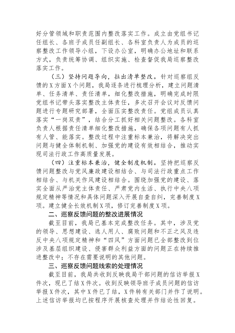 市司法局巡察“回头看”整改进展情况报告_第2页