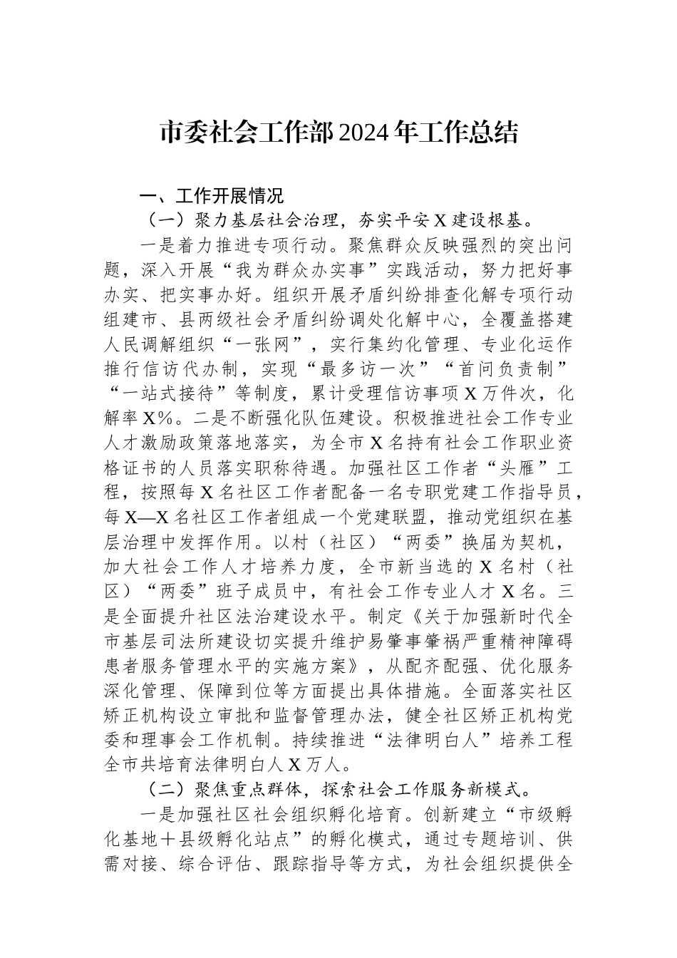 市委社会工作部2024年工作总结_第1页