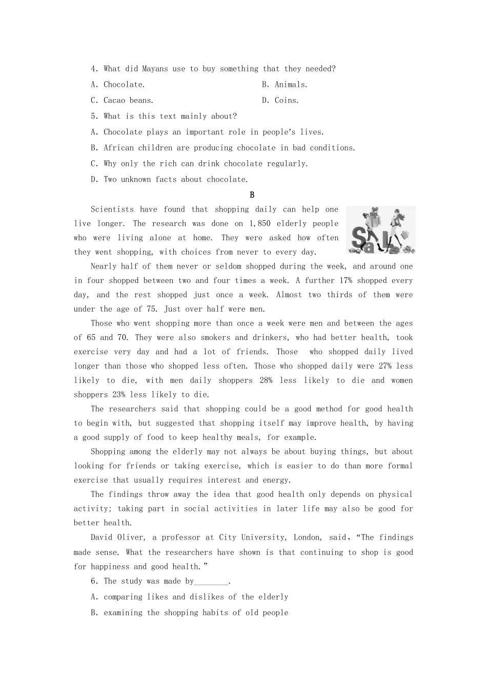 学高中英语 Unit 3 Looking good，feeling good课时达标训练（十）牛津译林版_第3页