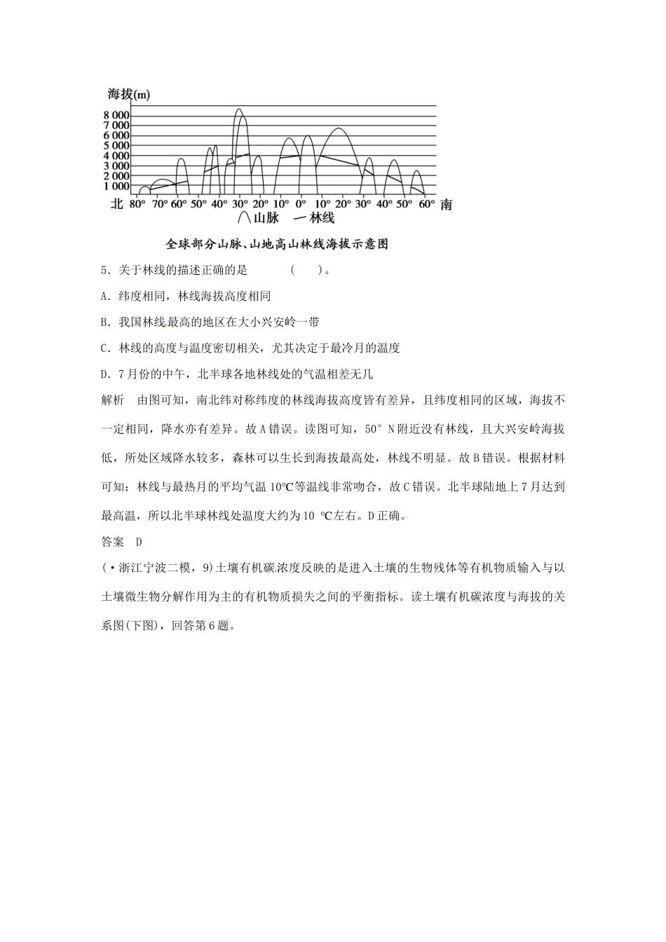 高考地理二轮复习 专题考练大冲关 专题10 自然环境的整体性和差异性 （含解析）_第3页