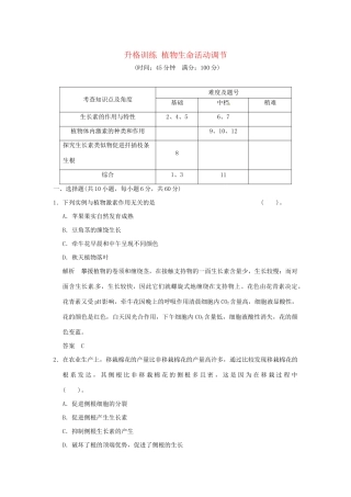 高中生物 2-4升格训练试题 苏教版必修3