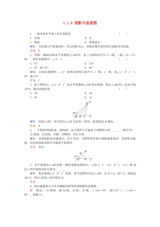 高中数学 1.1.4 投影与直观图活页训练 新人教B版必修2