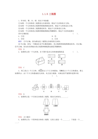 高中数学 1.1.5 三视图活页训练 新人教B版必修2