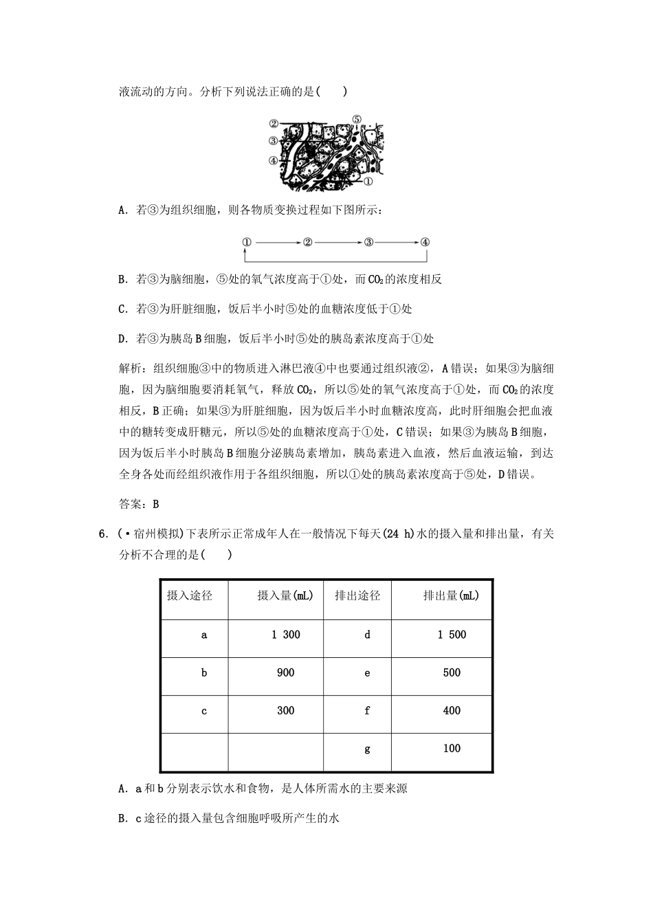 高考生物一轮复习 生物个体的稳态与调节专项升格集训7 中图版必修3_第3页