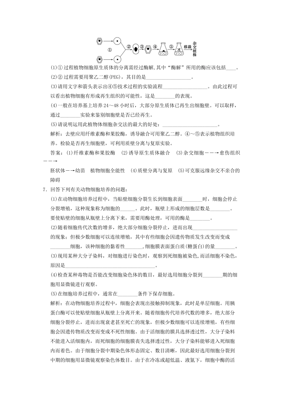 高考生物一轮复习 专题二 克隆技术随堂演练 苏教版选修3_第3页