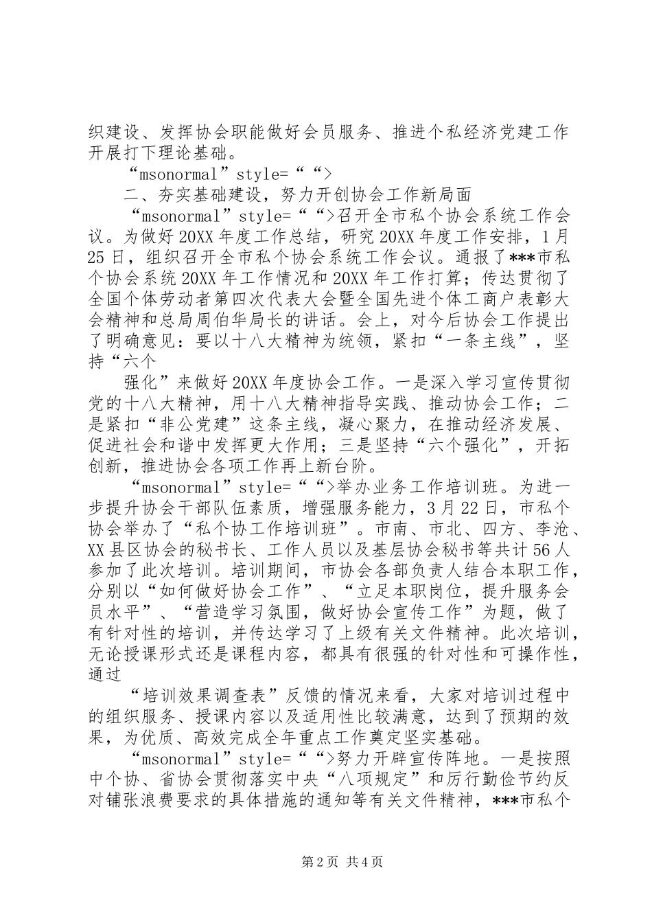 2024年私营个体经济协会第一季度工作情况汇报_第2页