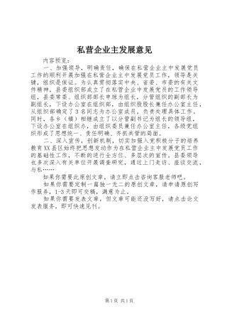 2024年私营企业主发展意见