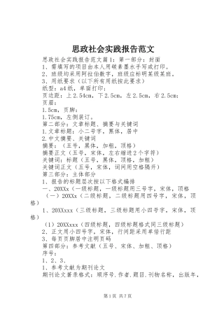 2024年思政社会实践报告范文